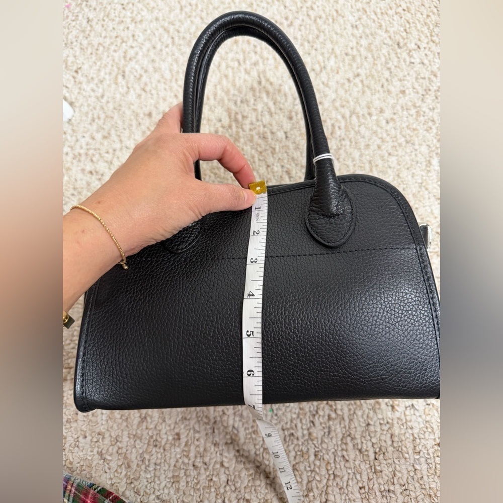 Lilium Firenze Made in Italy Genuine Leather Black Satchel new with tag - Picture 8 of 10
